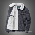 2021 New Arrival Mens Winter Thick Oversized Fleece Lined Corduroy Jacket Casual Grey Plus Size Corduroy Jacket